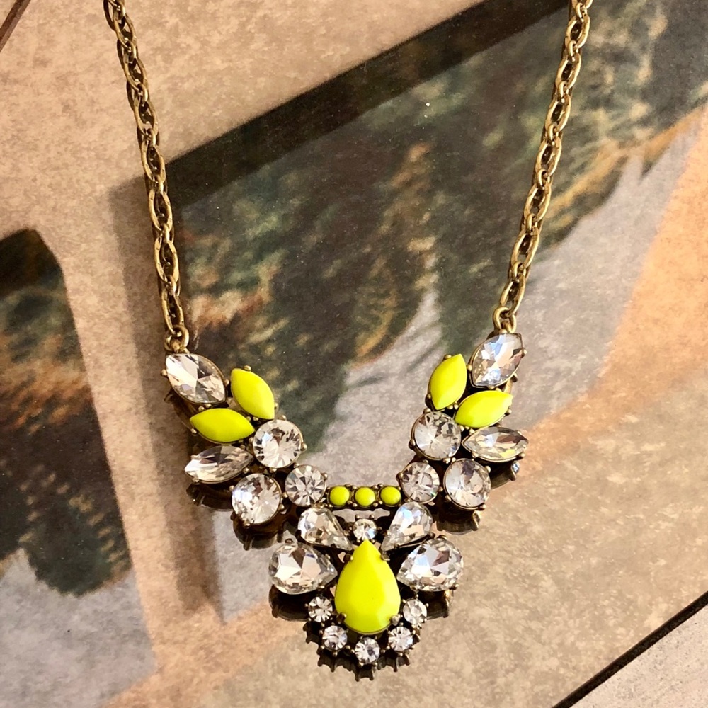 J. Crew Neon Yellow Accent Necklace